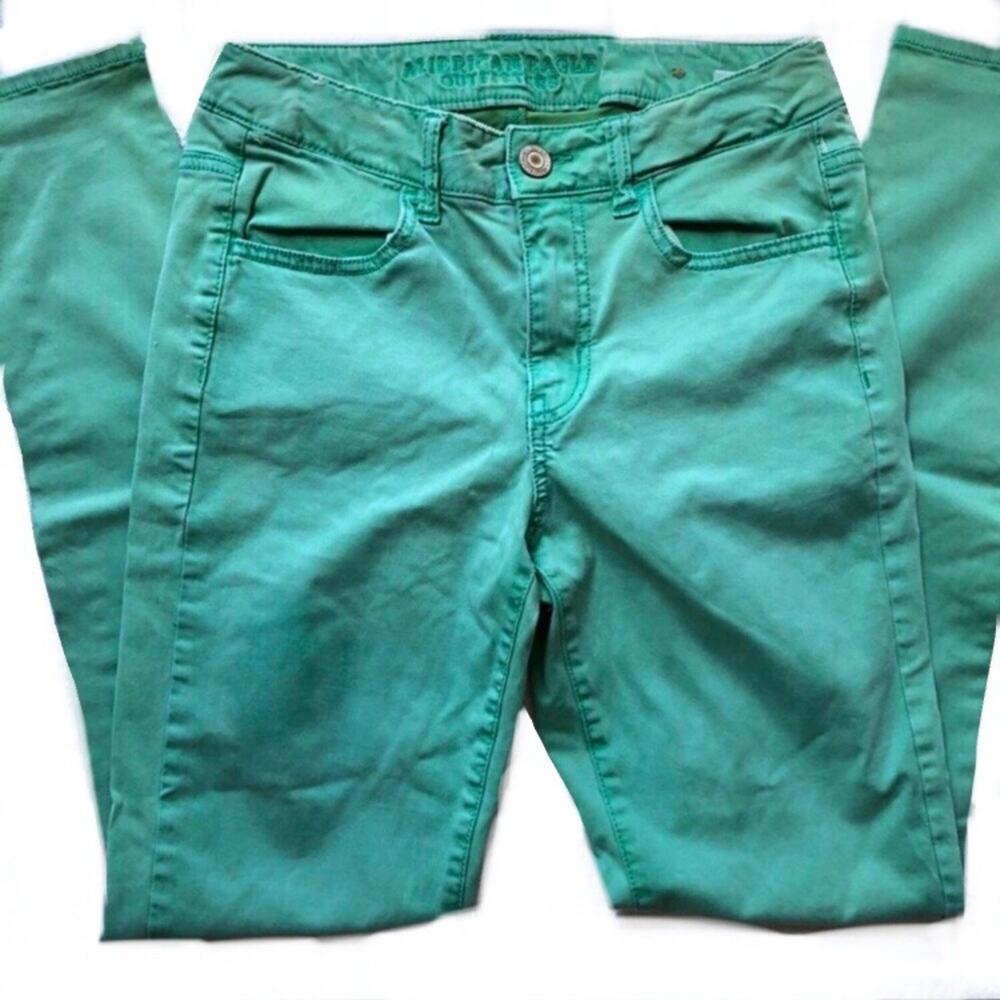 American Eagle High Rise Green Jeggings Size 4